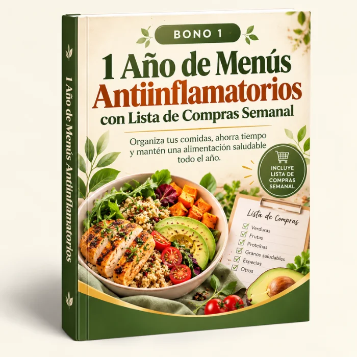 1 Año de Menús Antiinflamatorios con Lista de Compras Semanal